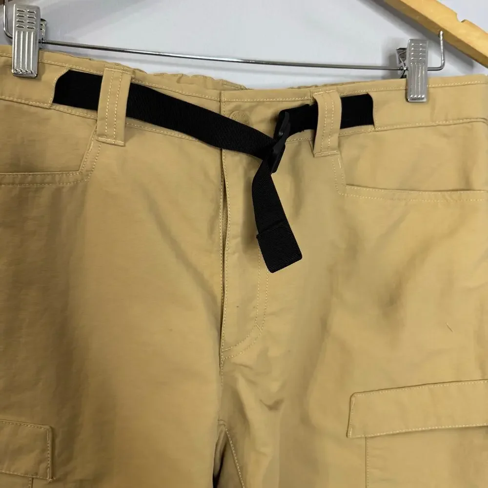 The North Face Mens Cargo Nylon Shorts Outdoor Hiking Belted Men's 36 Tan